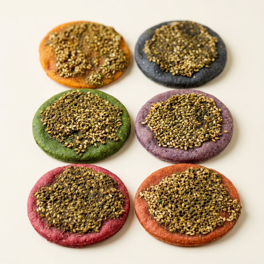 Mixed zaatar bites with all six dough bases