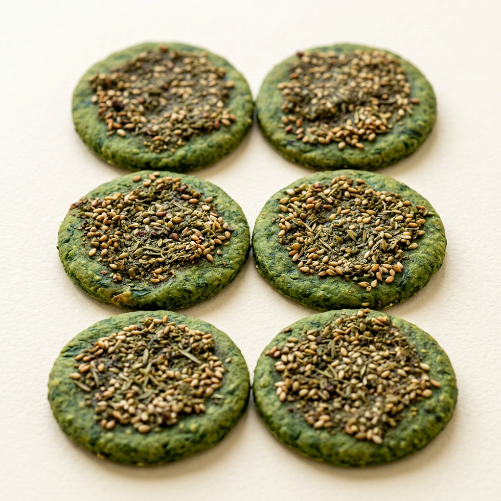 Spinach dough zaatar bites